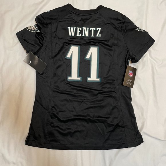 Philadelphia Eagles Carson Wentz Jersey Womens Medium Nike Black Number 11 - Picture 2 of 3